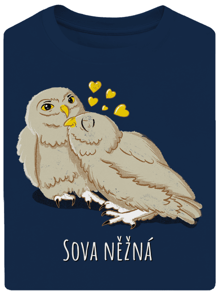 Sova něžná unisex tričko oversized Midnight Blue