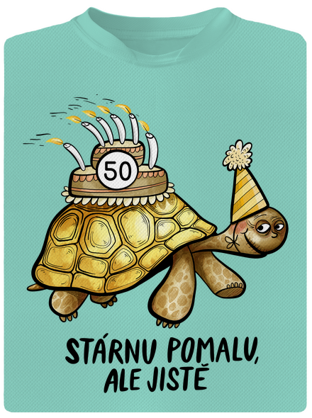 Stárnu pomalu pánské sportovní tričko Mint Mal