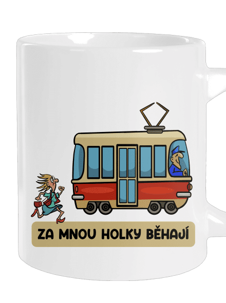 Za mnou holky běhají velký hrnek White