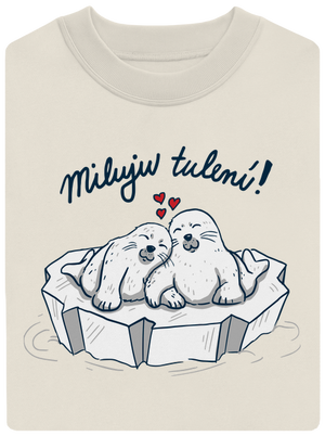 Miluju tulení unisex mikina bez kapuce Off White