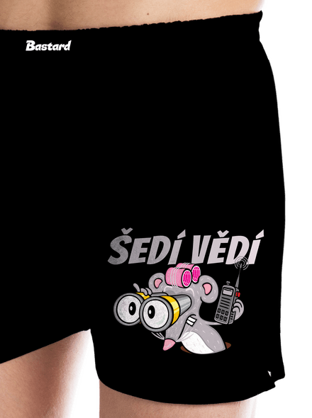 Šedí vědí - myš pánské trenky Black