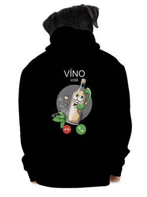 Bílé víno volá pánská mikina na zip Black