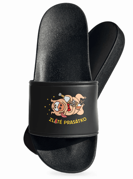 Zlité prasátko pantofle Black