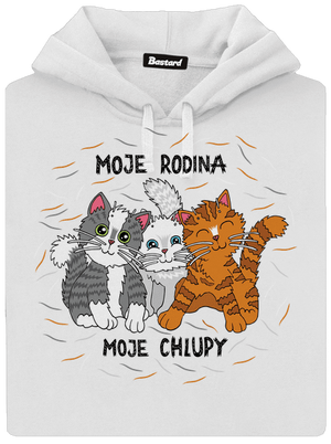 Moje rodina dámská mikina klokanka White
