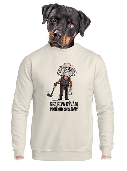 Neklidný bez piva unisex mikina bez kapuce Off White