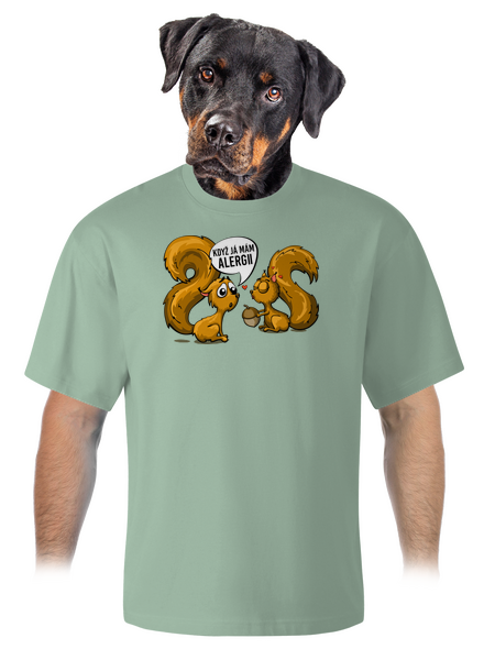 Alergická veverka unisex tričko oversized Sage
