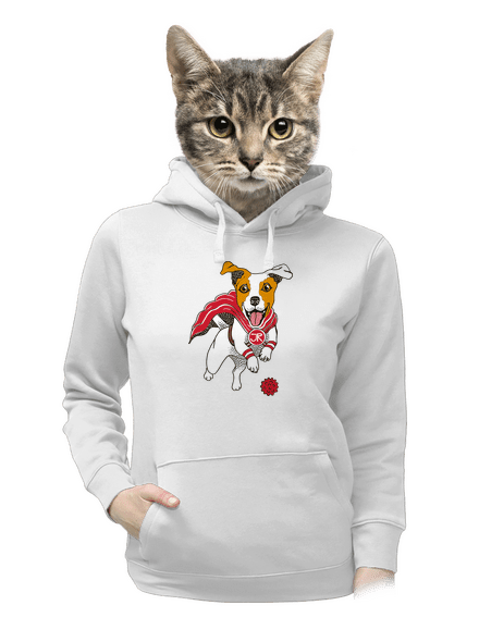 Jack Russell dámská mikina klokanka White