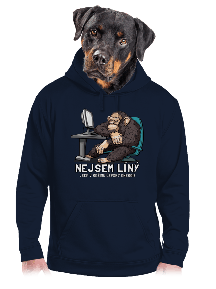 Nejsem líný pánská mikina klokanka Navy