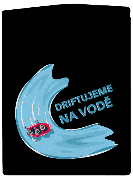 Driftujeme na vodě pánská mikina na zip Black