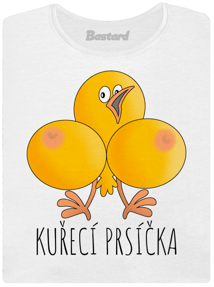 Kuřecí prsíčka dámské tričko s lemem White