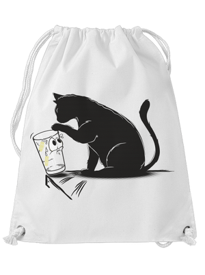 Kočka a sklenice vak White