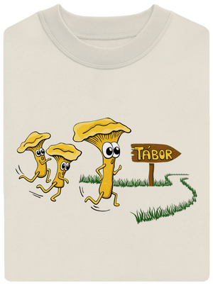 Běží lišky k Táboru unisex mikina bez kapuce Off White