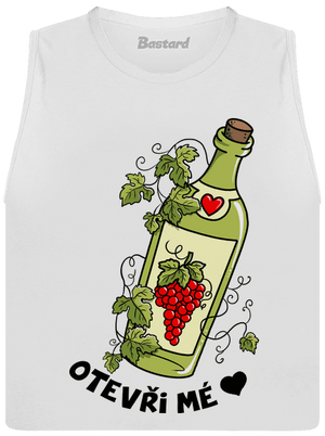 Otevři mé srdce dámské tílko volné White