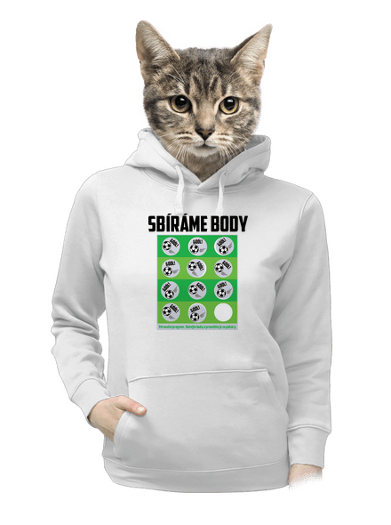 Sbíráme body - fotbal dámská mikina klokanka White