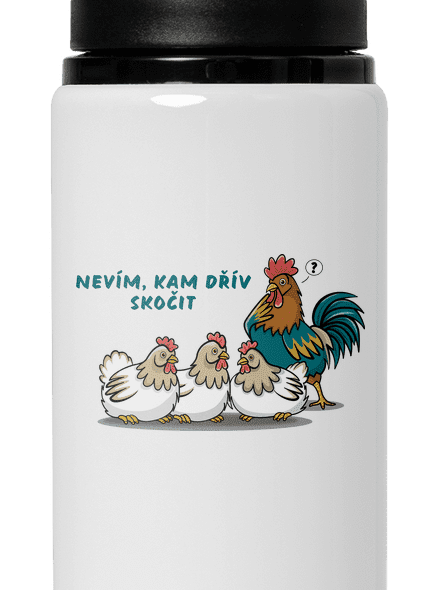 Kohout a slepice lahev na vodu White