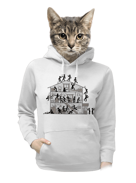Párty dům dámská mikina klokanka White