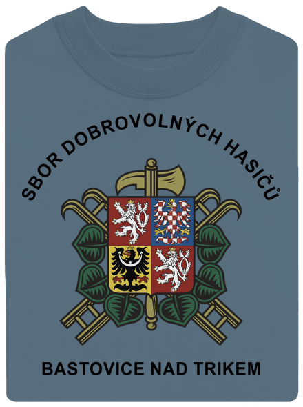 Sbor dobrovolných hasičů s vlastním erbem obce unisex mikina bez kapuce Nordic Blue