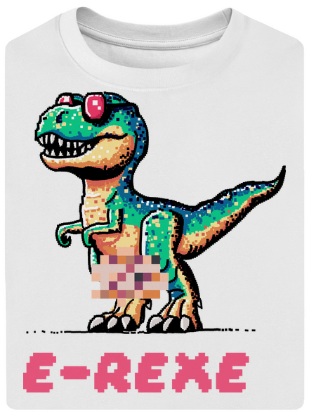 E-Rexe unisex tričko oversized White