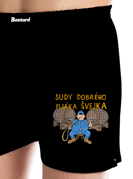 Sudy dobrého pijáka Švejka pánské trenky Black