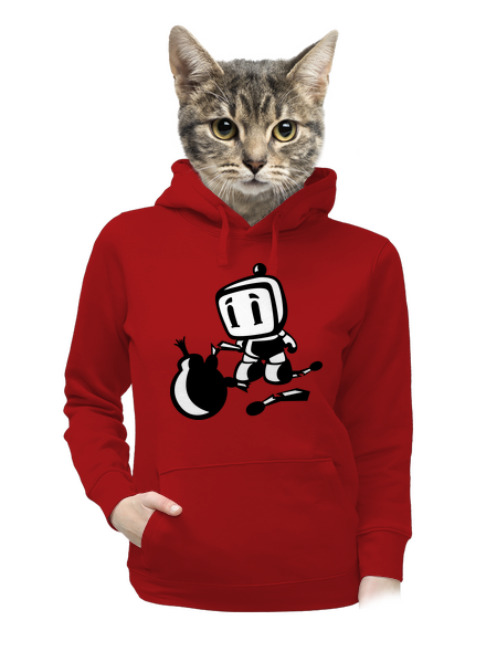 Bomberman dámská mikina klokanka Red Mal