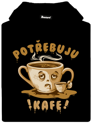 Potřebuju kafe pánská mikina klokanka Black