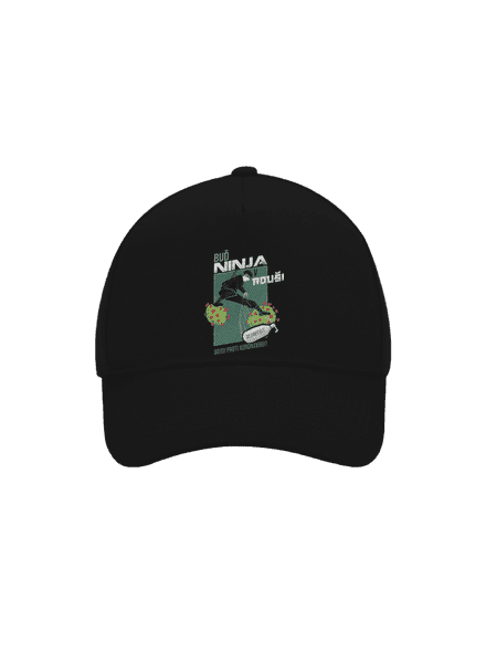 Ninja v rouši kšiltovka baseballka Black