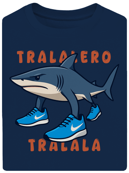 Tralalero Tralala – Italian Brainrot unisex tričko oversized Midnight Blue