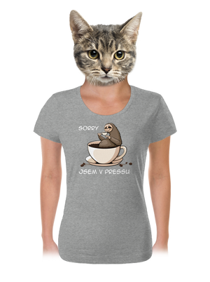 V pressu dámské tričko Dark Gray Melange