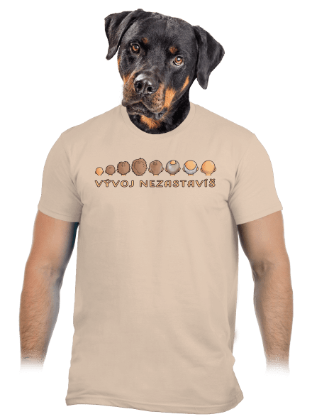 Vývoj nezastavíš pánské tričko Sand