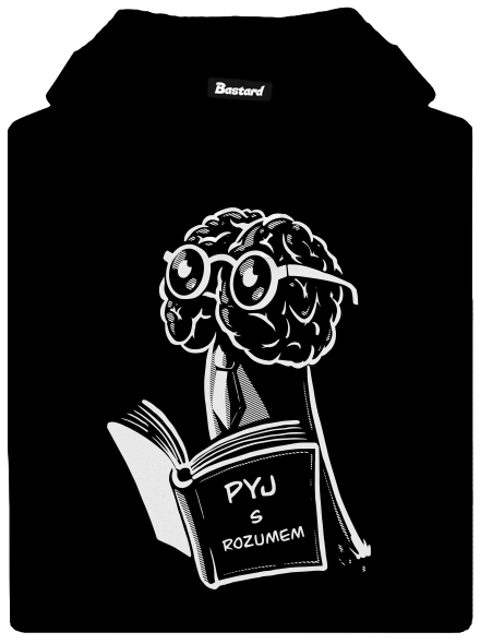 Pyj s rozumem pánská mikina klokanka Black