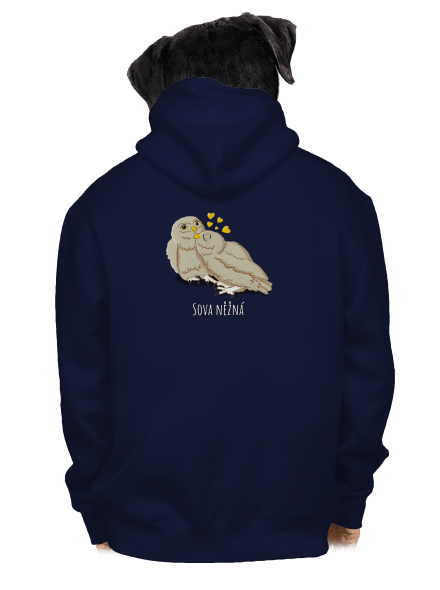 Sova něžná pánská mikina na zip Navy