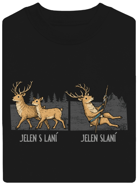 Jelen s laní unisex mikina bez kapuce Black