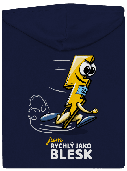 Rychlý jako blesk pánská mikina na zip Navy