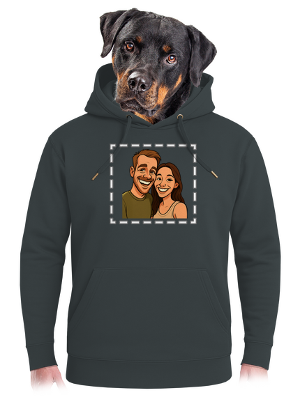 Karikatura z vlastní fotky unisex mikina premium Charcoal