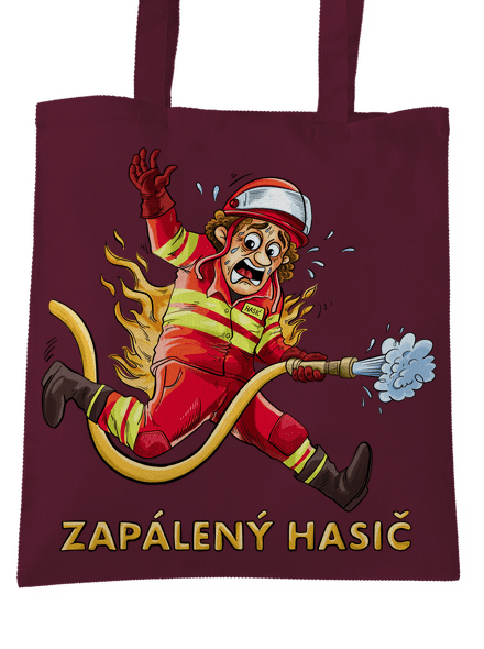 Zapálený hasič a hasička taška Burgundy