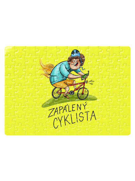 Zapálený cyklista puzzle White