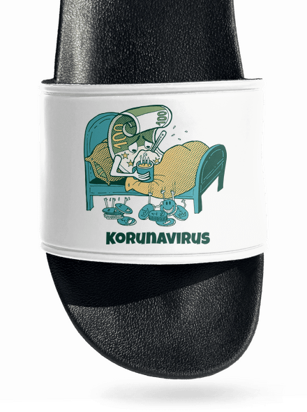 Korunavirus v posteli pantofle White