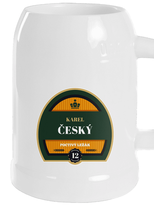 Pivní etiketa půllitr White