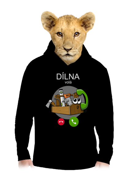 Dílna volá dětská mikina klokanka Black
