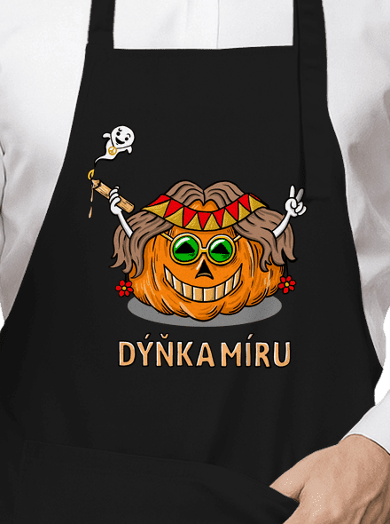 Dýňka míru zástěra Black
