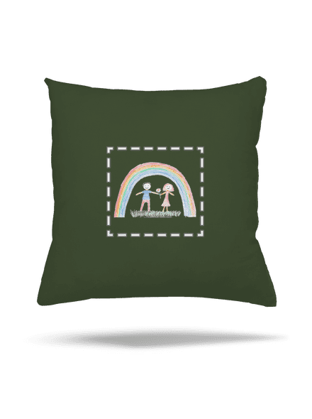 Dětské kresby - nahraj vlastní polštář Olive Green
