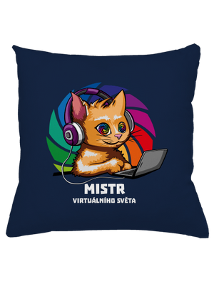 Mistr virtuálního světa polštář Dark Navy