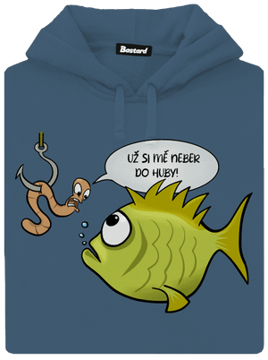 Ryba a žížala dámská mikina klokanka Denim