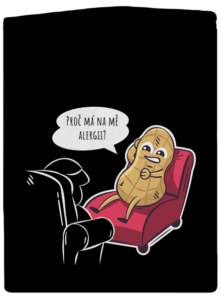 Alergeny u psychologa pánská mikina na zip Black