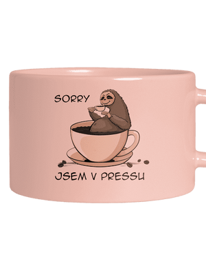 V pressu hrnek makronka Pink Macaron