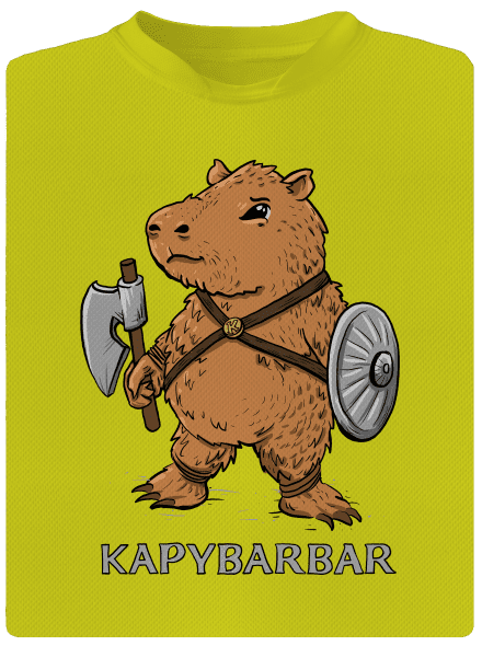 Kapybarbar dětské sportovní tričko Neon Yellow