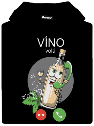 Bílé víno volá pánská mikina klokanka Black