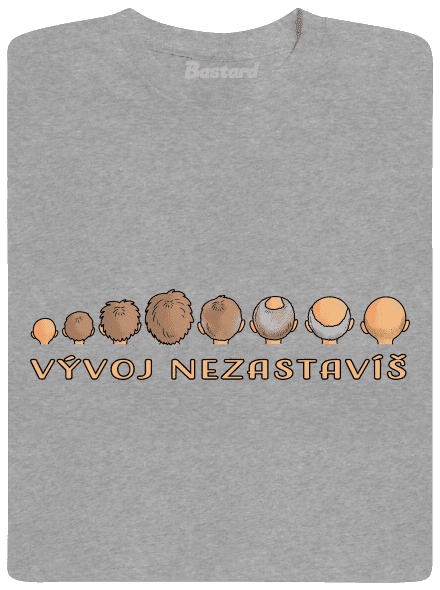 Vývoj nezastavíš pánské tričko Sport Grey