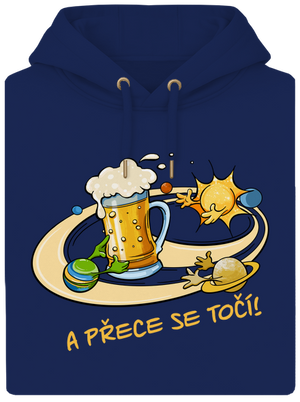 A přece se točí! unisex mikina premium Navy