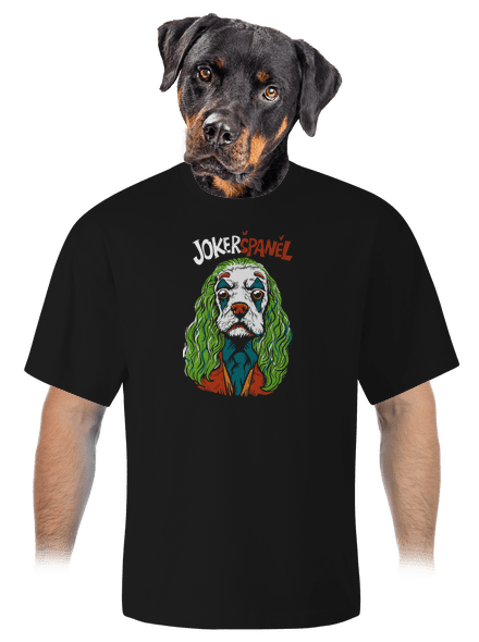 JokerŠpaněl unisex tričko oversized Black